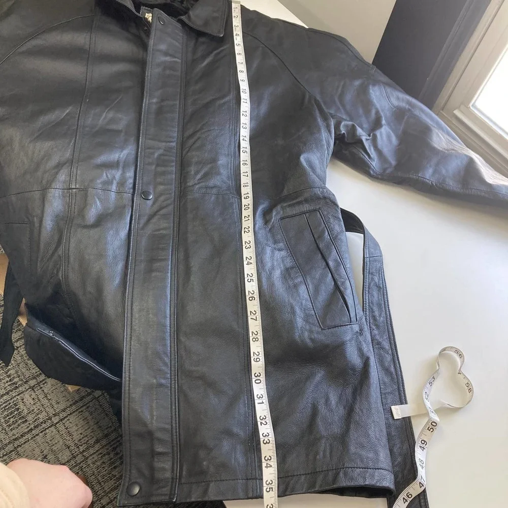 Wilda genuine leather belted jacket